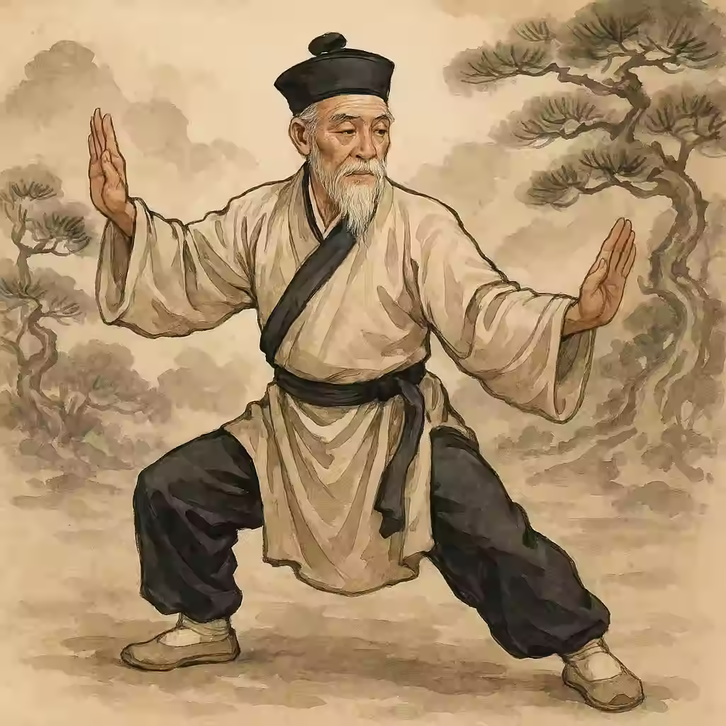 Daoist Monk Practicing Liang Yi Quan