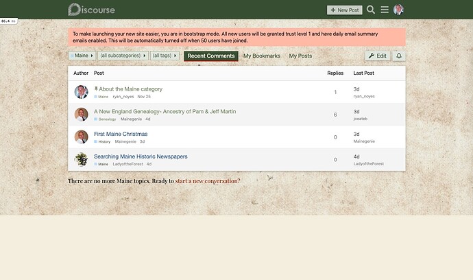 Topic List view