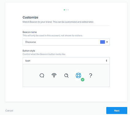 Schermata di configurazione del Beacon
