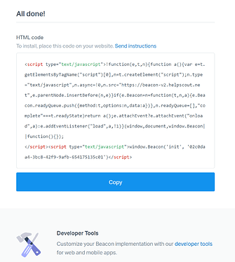 Schermata di copia dello script