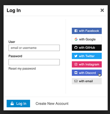 Discord login button