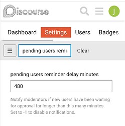 pending users reminder delay minutes