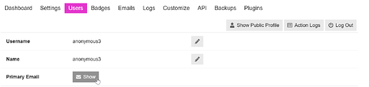 Anonymous user email domain