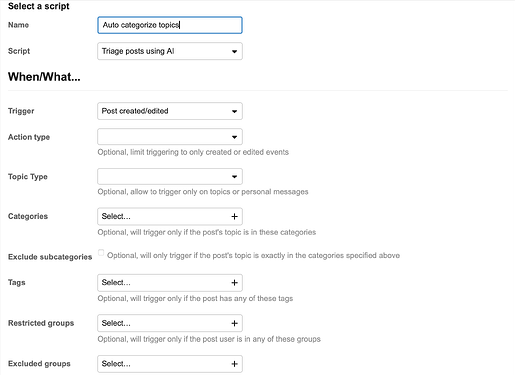AI Triage automation settings 1
