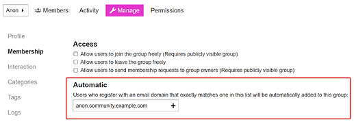 Adding anonymous domain to group