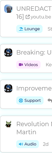 The image displays a chat or message list showing contact names, descriptions, and statuses from a messaging app, with options like Lounge, Videos, Support, and an Audio message from Canon Martin. (Captioned by AI)