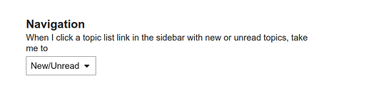 screenshot of user prefs - sidebar settings, navigation section