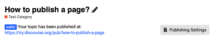 Publishing Settings