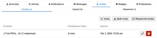 pending invites