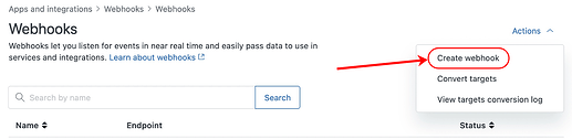 Create a Webhook