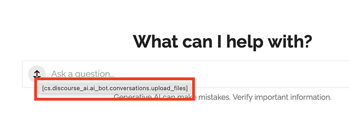 Das Bild zeigt einen Computerbildschirm mit einer Chat-Oberfläche, einer Frageaufforderung mit dem Titel „Womit kann ich helfen?“ und einem rot eingekreisten Codeausschnitt im Zusammenhang mit KI-Unterstützung. (Beschriftet von KI)