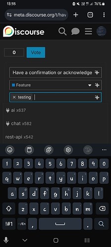 Das Bild zeigt einen Benutzer, der „Haben Sie eine Bestätigung oder Anerkennung“ unter einem Discord-Thema eingibt, mit verwandten Elementen wie „api x637“, „chat x582“ und „rest-api x542“ darunter aufgelistet. (Beschriftet von KI)
