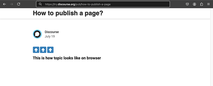 Browser Published Page