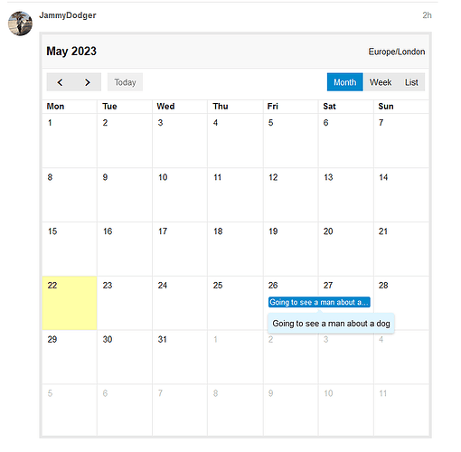 topic calendar