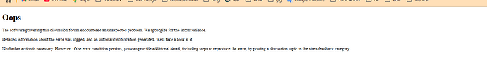 The image displays an error message on a discussion forum, apologizing for an unexpected problem and suggesting that the software encountered an issue. (Captioned by AI)