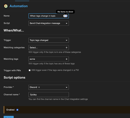 El menú de configuración muestra opciones relacionadas con la configuración del chatbot. (Subtitulado por IA)