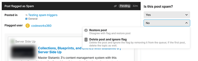 Testingspamtriggers-PostflaggedasSpam-Is this post spam_No