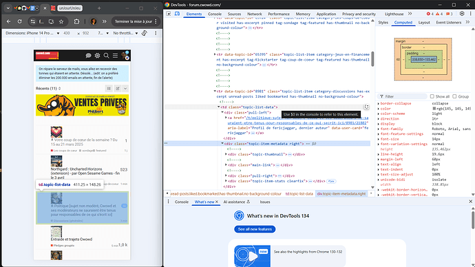 La imagen muestra un navegador Chrome abierto en una página web del blog , un foro de desarrollo web, con varios paneles de editor abiertos a la derecha, lo que refleja un entorno de codificación y edición de código. (Subtitulado por IA)