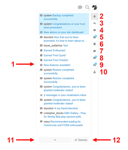 Notifications Menu