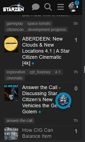La imagen muestra una publicación de discusión de Starzen, que detalla las actualizaciones sobre "Aberdeen: Nuevas Nubes y Nuevas Ubicaciones" y "Responde la Llamada - Discutiendo los Nuevos Vehículos de Star Citizen". (Subtitulado por IA)