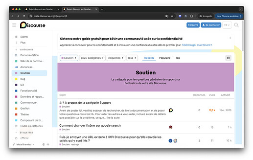 support in french