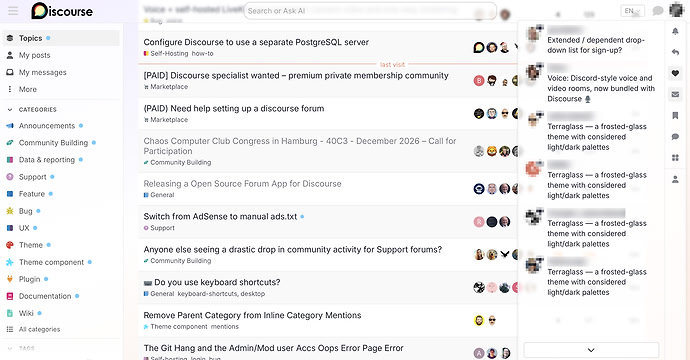 Notifications menu