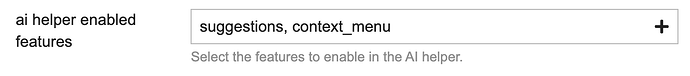 ai helper enabled features