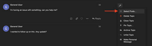 Select posts option