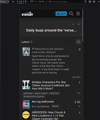 Esta imagen muestra una interfaz de foro para la comunidad StarZen, con publicaciones y discusiones sobre el popular juego Star Citizen. (Subtitulado por IA)