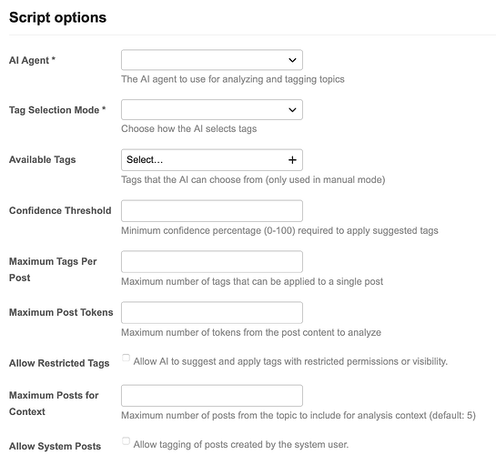 Script options