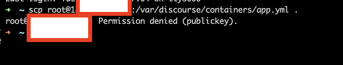 Une capture d'écran d'une fenêtre de terminal montrant une tentative de connexion ssh infructueuse avec le message « Permission denied (publickey). » (Légendé par l'IA)