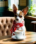 A Chihuahua enjoying espresso