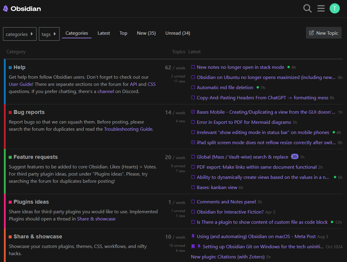 Obsidian forum
