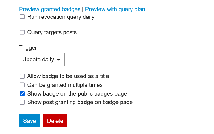 badge options