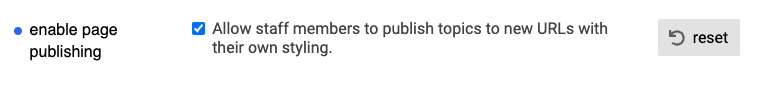 Enable Page Publishing