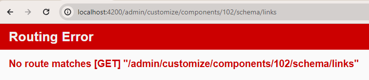 L'image affiche un message d'erreur d'un navigateur Web indiquant une « Erreur de routage » car aucune route ne correspond à la requête GET spécifiée pour l'URL affichée. (Légendé par l'IA)