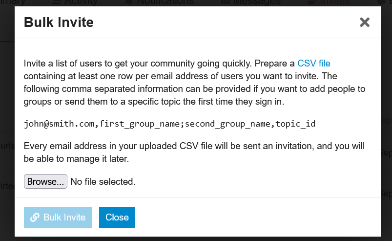 bulk invite