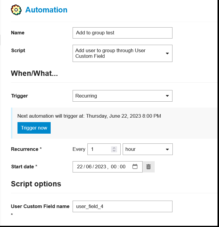 automation - recurring trigger