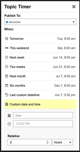 Set publication time and category