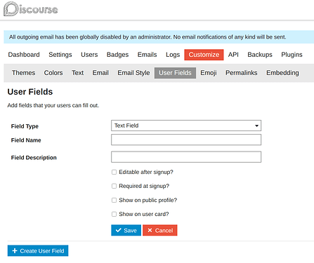 create custom user fields