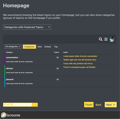 Categories with Featured Topics