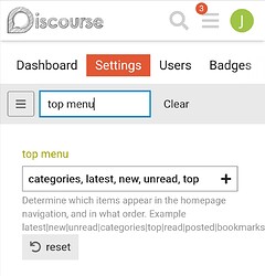 top menu