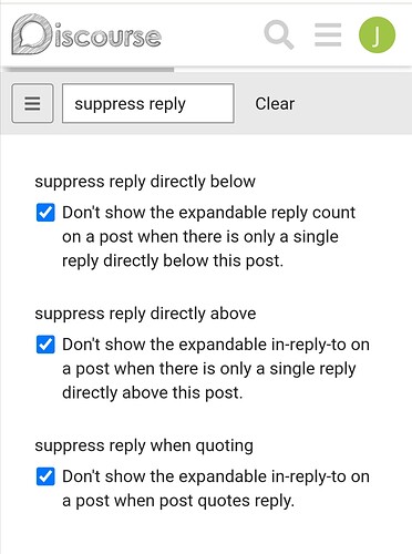 suppress reply