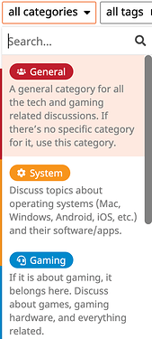 Category Dropdown