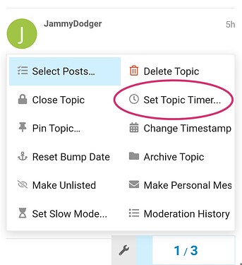 Topic Admin Wrench Options