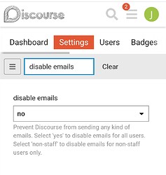 desativar e-mails