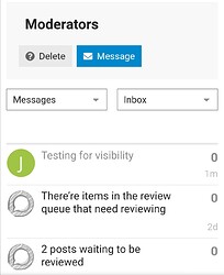 Mod messages