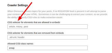Allowed embed selectors setting location