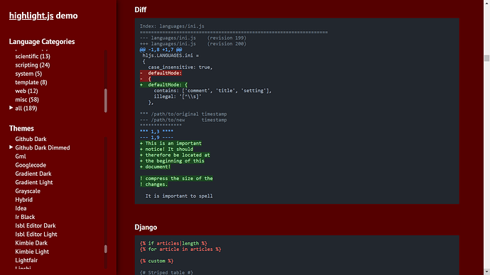 highlight.js demo