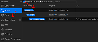 Ember inspector route checker